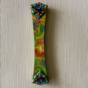 Floral Decorative Handle with Jewel Accents
